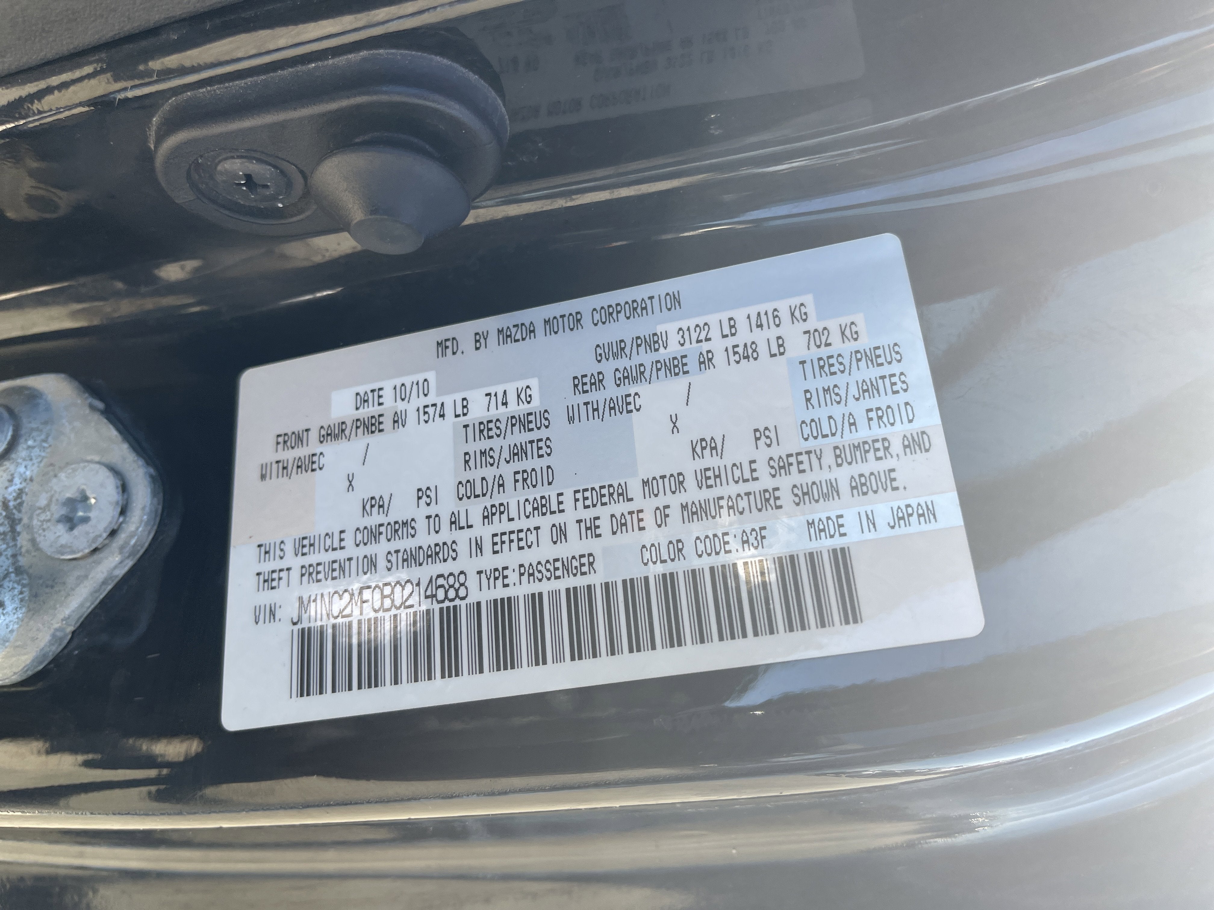 2011 Mazda Mazda MX-5 Miata Touring